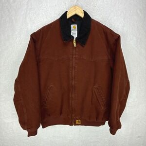 Carhartt Santa Fe Jacket Quilt‎ Lined Mens 2XL XXL J14 CLY Clay Red EUC